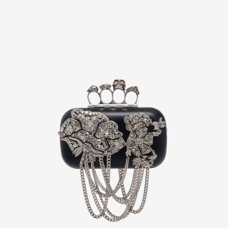 Alexander McQueen Women's Black Knuckle Clutch (Calf Leather)